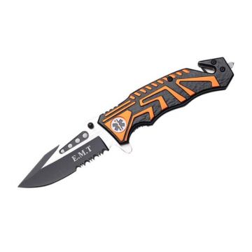 EMT Rescue Style Action Assist Tactical Folding Knife 4.5"